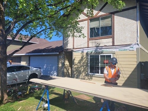 Exterior in progress